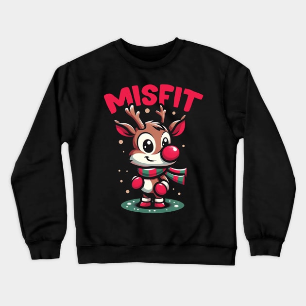 Misfit Reindeer - Rudolph the Red-Nosed Crewneck Sweatshirt by Trendsdk